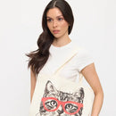 Tabby Cat Wearing Glasses Print Tote Bag