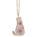 Floral Friend Gold Cat Dried Flower Necklace