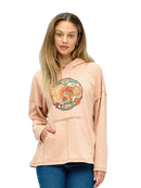Boho Peach Whimsical Mushroom Hoodie