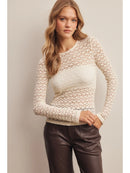 Stretch Floral Lace Knit Top