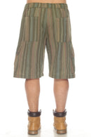 Stripe Cotton Cargo Pocket Shorts