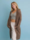 Cable Knit Hooded Cardigan with Large Buttons
