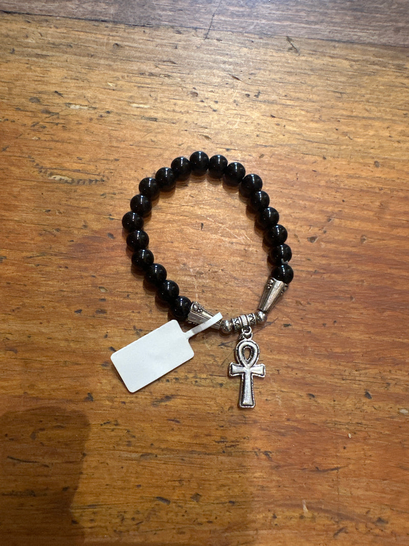 Gemstone Stretch Bracelet with Pendant