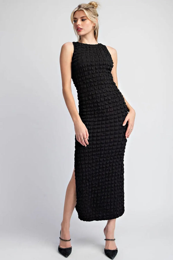 Popcorn Textured Maxi Dress