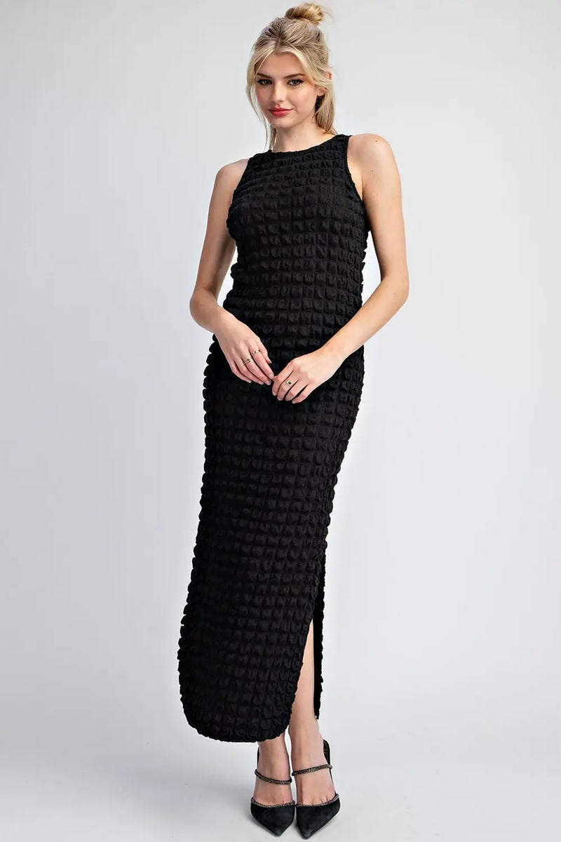 Popcorn Textured Maxi Dress