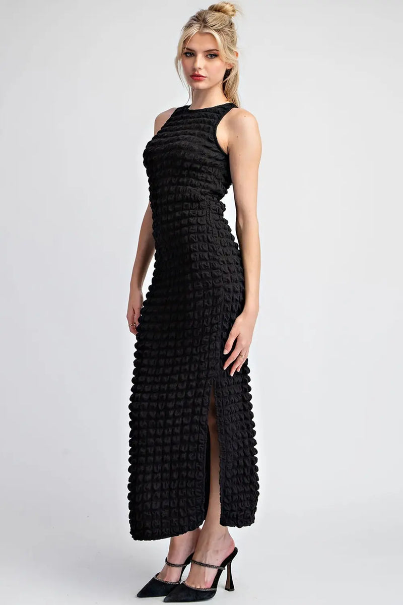 Popcorn Textured Maxi Dress