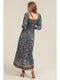 V Neck Twist Front Cut Out Hi Lo Maxi Dress W Slit