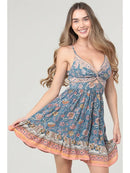 Twist Front Keyhole Dress with Tiers