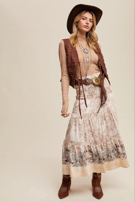 Embroidered Lace Tie-Front Vest