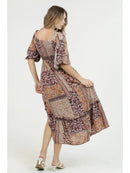 Twist Front Ls Maxi Dress with Front Slit