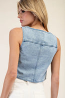 Mineral Washed Denim Vest