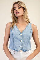 Mineral Washed Denim Vest
