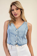 Mineral Washed Denim Vest