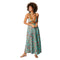 Long Sleeveless Summer Dress - Turquoise & Orange