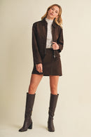 Studded Suede Mini Skirt