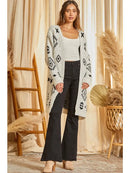 Open Front Cardigan - Ivory/Black