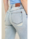 Judy Blue Mid Rise Repair Stitch Detail Destroy Single Cuff Bf