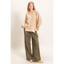 Suede Elastic Waistband Trousers