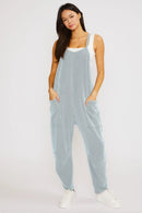 Casual Ribbed Sleeveless Jumpsuit