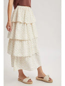 Ditsy Floral Ruffle Tiered Midi Skirt
