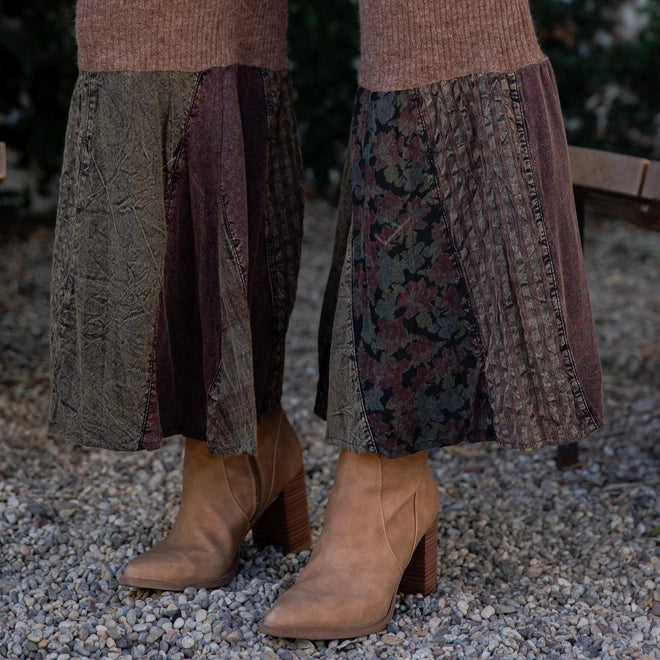 Bell Bottom Boho Pants in Crochet Sweater Fusion- Amber