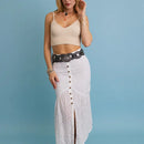 90s Style Boho Eyelet Oval Disc Belt