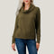Turtle Cowl Neck Long Dolman Sleeve Top- Olive