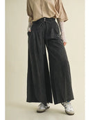 Pintuck Wide Leg Pants