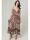 Spaghetti Strap with Ruffle Hem & Lace Detailing