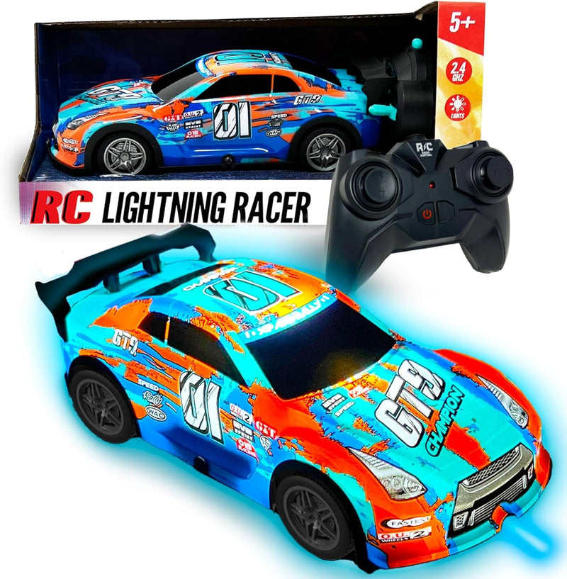 Hyper Drive RC Lightning Racer - Blue & Orange