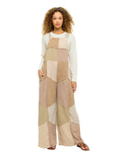 Overalls Boho Patchwork Textured Earthtone