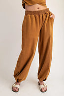 Solid Pocket Jogger Sweatpants-Walnut