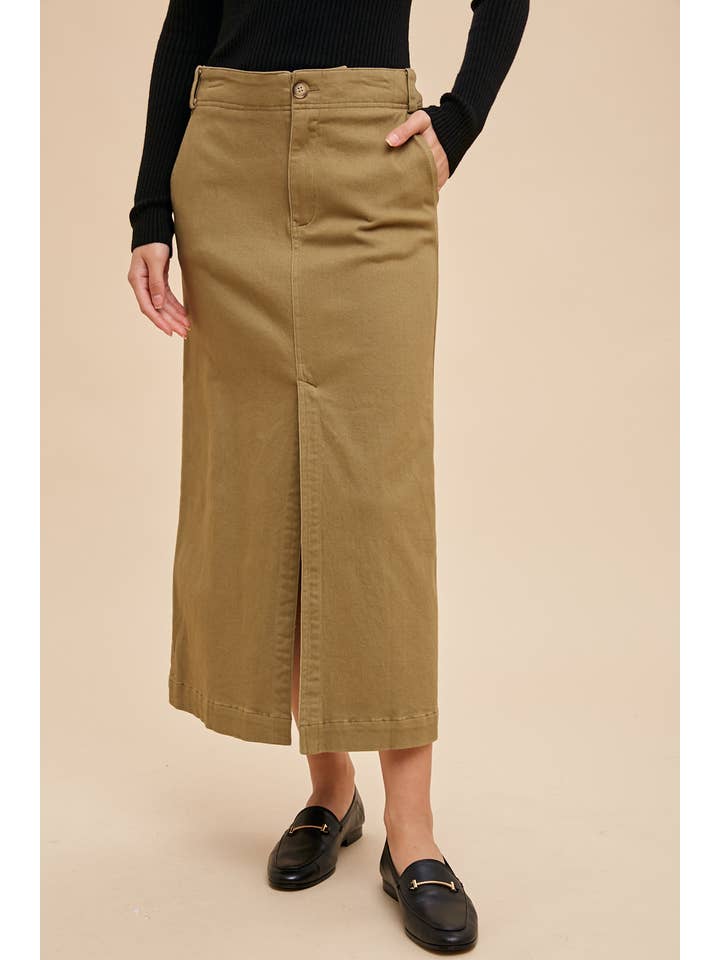 Stretch Twill Pencil Skirt