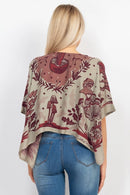 Mushroom Scarf Top- Red
