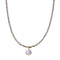 Beaded Crystal Strand Necklace with Natural Coin Pearl Drop