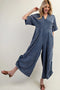 Short Sleeve V-Neck Jumpsuit