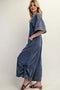 Short Sleeve V-Neck Jumpsuit