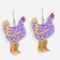 Acrylic Lavender Hen with Boots Earrings