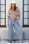 Mineral Washed Pleated Denim Pants