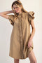 Snow Washed Button Down Mini Dress