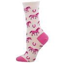 Fuchsia Horse Society Socks - Women's