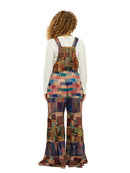 Overalls Soft Boho Geo Floral Tiered Wide Leg
