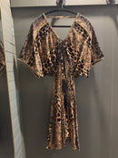 Short Animal Print Dress trimmed w/ beads
