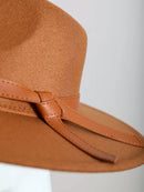 Vintage-Inspired Wide Brim Bolero with Luxe Leather Band