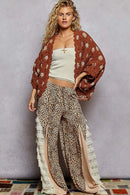 Contrast Crochet Cardigan Top