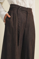High-Waist Voluminous Wide-Leg Trousers - Espresso
