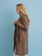 Cable Knit Hooded Cardigan with Large Buttons