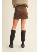 Fitted Suede Mini Skirt