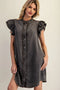 Snow Washed Button Down Mini Dress