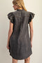 Snow Washed Button Down Mini Dress